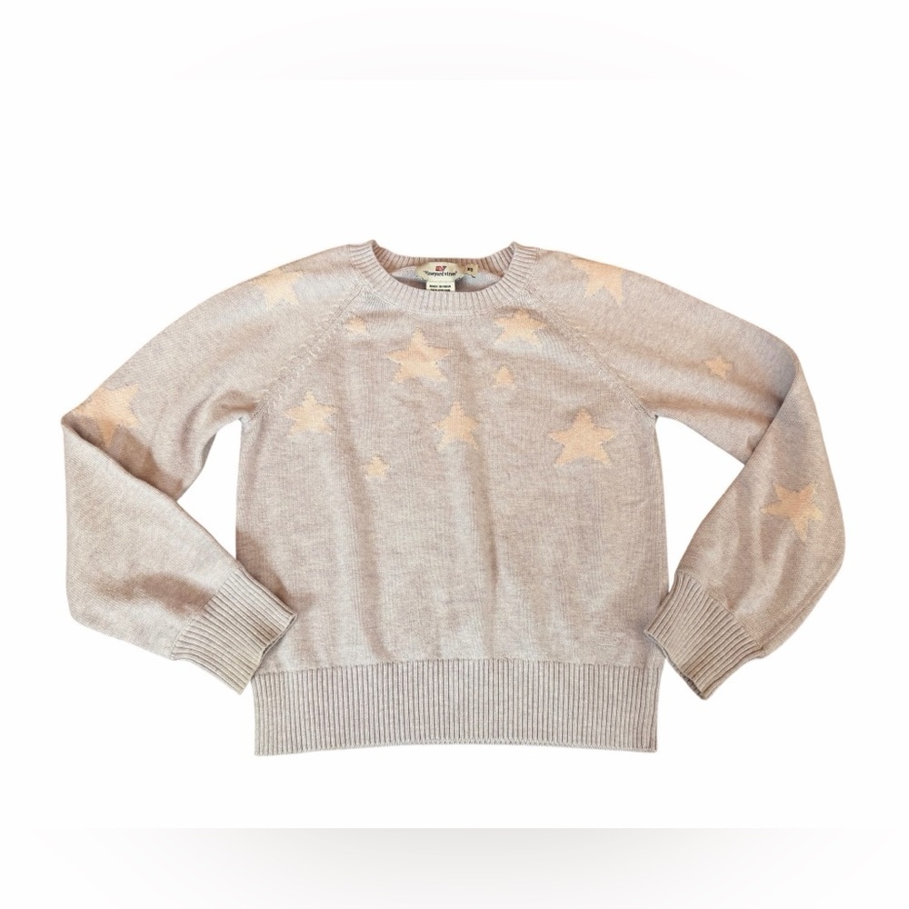 Vineyard Vines Girls Star Intarsia Crewneck Sweater Pale Amethyst Size XS